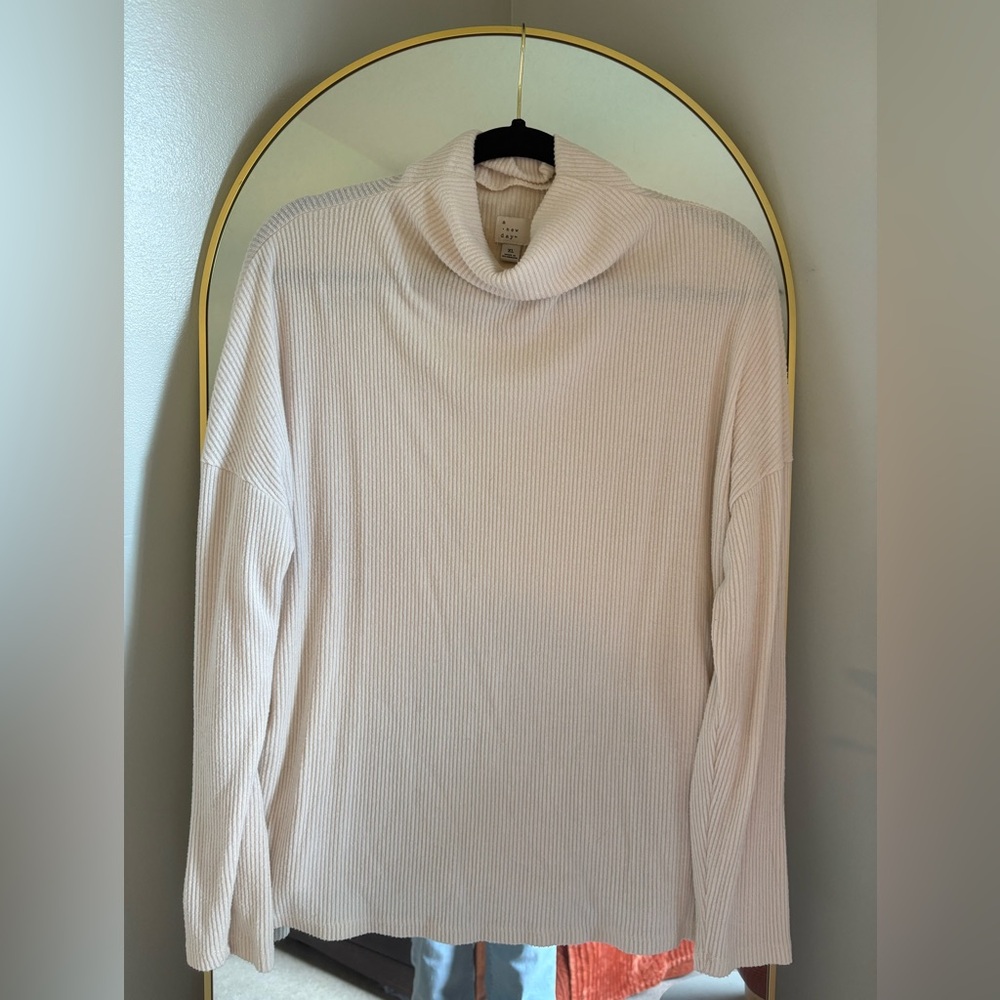 a new day Women's Soft Cream Cowl Neck Sweater